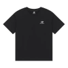 New Balance Logo Embroidered Knit Round Neck Short Sleeve Black T-shirt