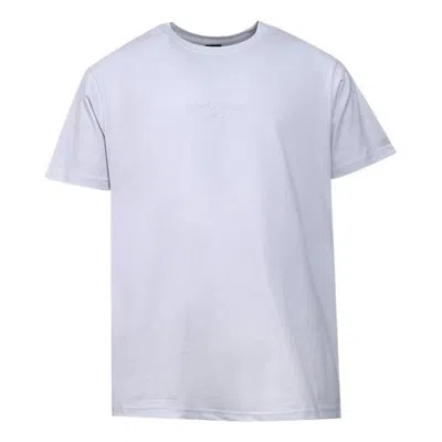 New Balance Logo Embroidered Knit Sports Round Neck Short Sleeve Couple Style Purple In White