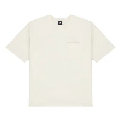 New Balance Logo Embroidered Pocket Knit Round Neck Short Sleeve Couple Style White