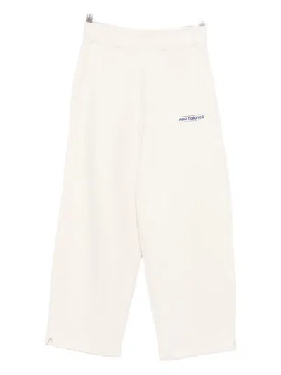 New Balance Logo-embroidered Sweatpants In Neutral