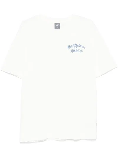 New Balance Logo-embroidered T-shirt In White