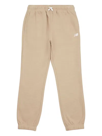 New Balance Kids' Logo-embroidered Track Pants In Neutrals