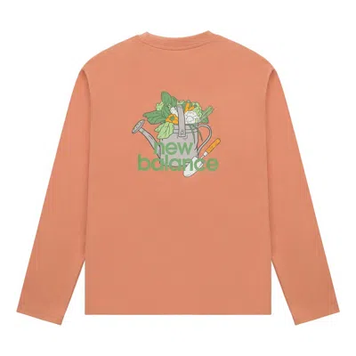 New Balance Logo Graphic Print Top 'orange'