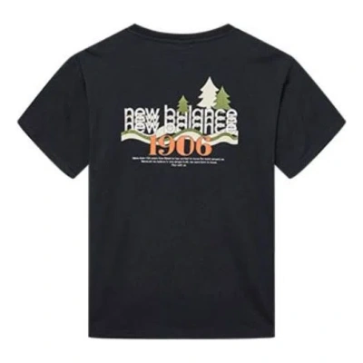 New Balance Logo Graphic T-shirt 'black White' In Blue