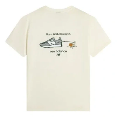 New Balance Logo Graphic T-shirt 'white Grey' In Neutral