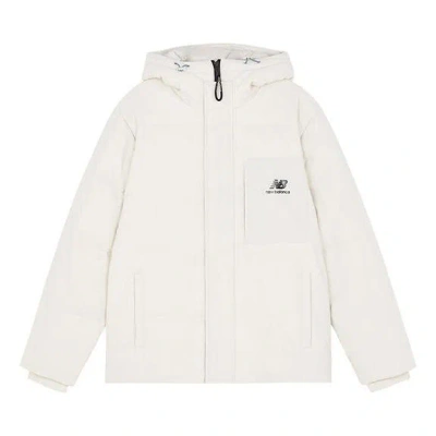 New Balance Logo Hooded Jacket 'white' In Neutral