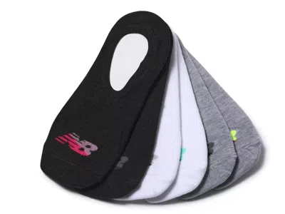New Balance Logo No Show Liners 6 Pack In Black