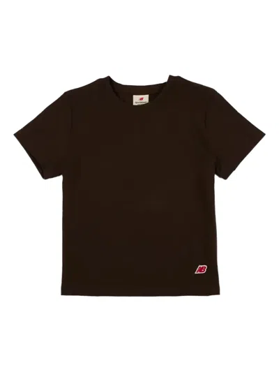 New Balance Logo-patch T-shirt In Brown