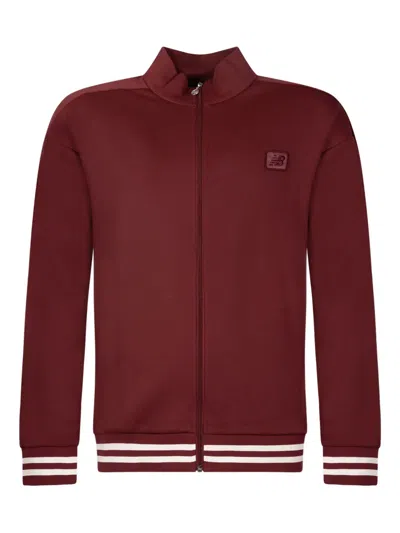 New Balance Logo-patch Zip Jacket In Red