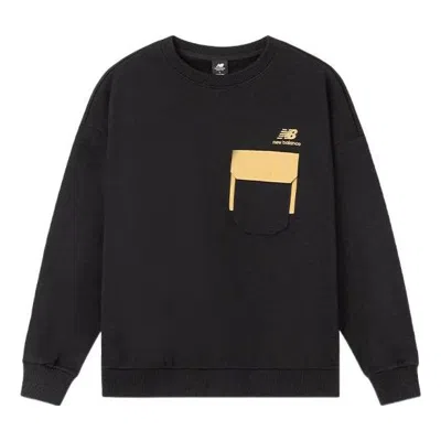 New Balance Logo Pocket Sweatshirt 'black Yellow'