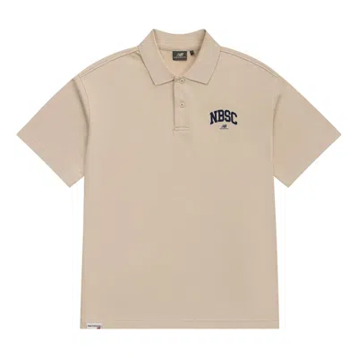 New Balance Logo Polo Tee 'beige' In Neutral