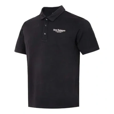 New Balance Logo Polo Tee 'black White'