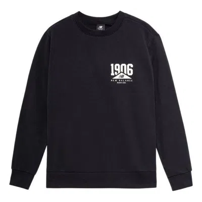 New Balance Logo Print Casual Sweatshirt 'black White'