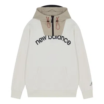 New Balance Logo Print Classic Hoodie 'white Beige' In Neutral