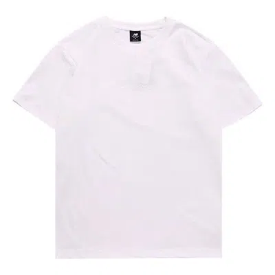 New Balance Logo Print Cotton Tee 'white' In Pink