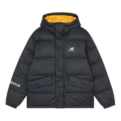 New Balance Logo Print Down Jacket 'black Orange'
