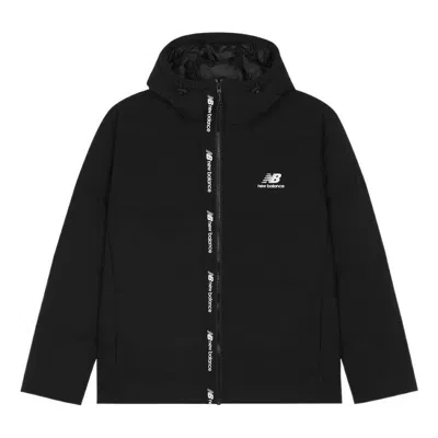 New Balance Logo Print Down Jacket 'black White'