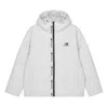 New Balance Logo Print Down Jacket 'white Black'