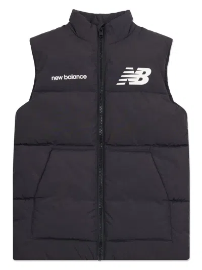 New Balance Kids' Logo-print Gilet In Black