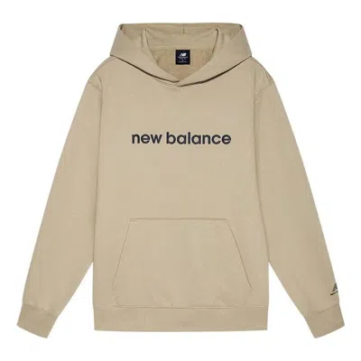 New Balance Logo Print Hoodie 'beige' In Neutral