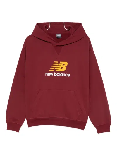 NEW BALANCE LOGO-PRINT HOODIE