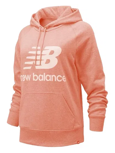 New Balance Logo-print Hoodie In Orange