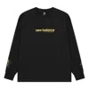 New Balance Logo Print Long Sleeve Top 'black Yellow'