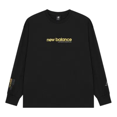 New Balance Logo Print Long Sleeve Top 'black Yellow'