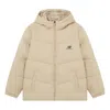 New Balance Logo Print Mid Down Jacket 'beige' In Neutral