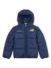 New Balance Logo-print Padded Jacket In Blue
