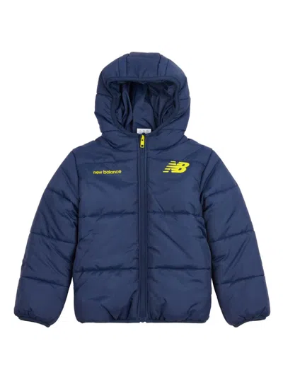 New Balance Babies' Logo-print Padded Jacket In Blue