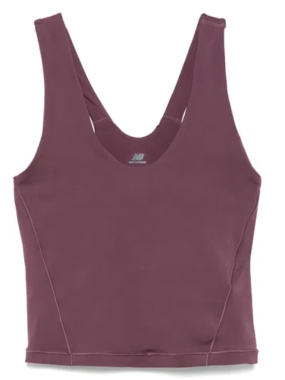 New Balance Logo-print Performance Tank Top In Purple