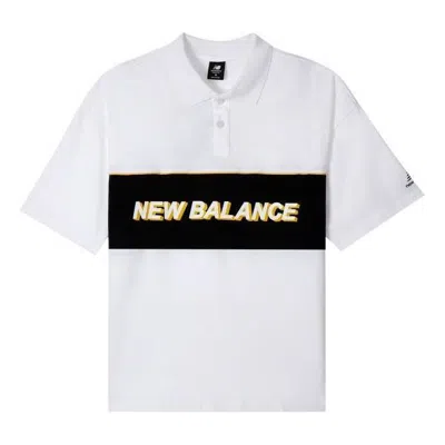 New Balance Logo Print Polo T-shirt 'white Black'