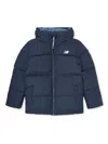 New Balance Boys Logo Puffer Jacket In Blue