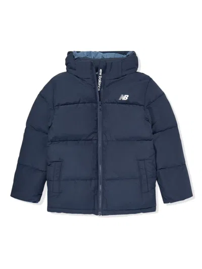NEW BALANCE LOGO-PRINT PUFFER JACKET