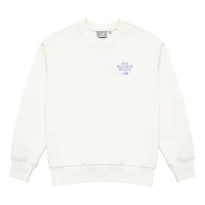 New Balance Logo Print Pullover 'white Purple'