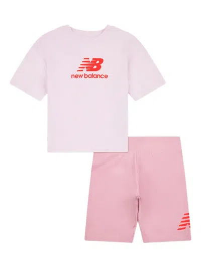 New Balance Kids' Logo-print Short (set Of Two) In Pink