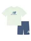New Balance Logo-print Shorts Set In Green