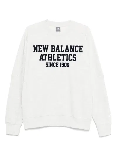 New Balance Logo-print Sweatshirt In White