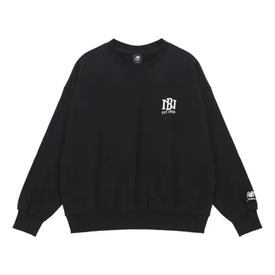 New Balance Logo Print Sweatshirt 'black White'