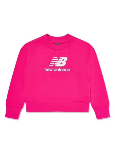 New Balance Kids' Logo-print Sweatshirt In Pink