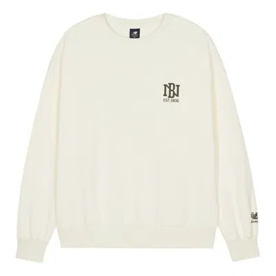 New Balance Logo Print Sweatshirt 'white' In Neutral