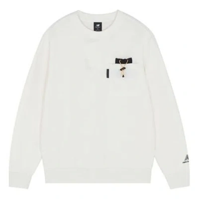 New Balance Logo Print Sweatshirt 'white' In Neutral