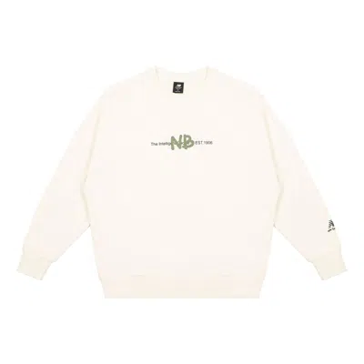 New Balance Logo Print Sweatshirt 'white Green'