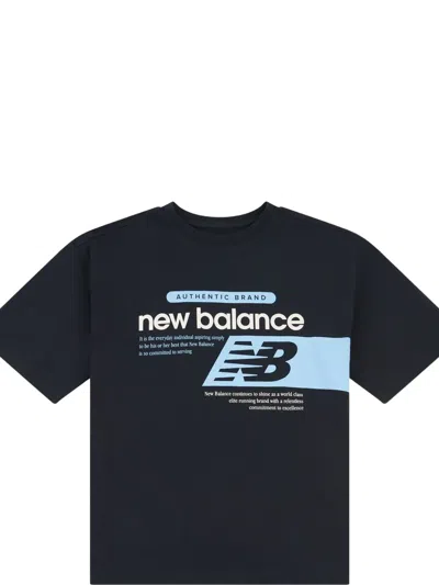 New Balance Kids' Logo-print T-shirt In Black