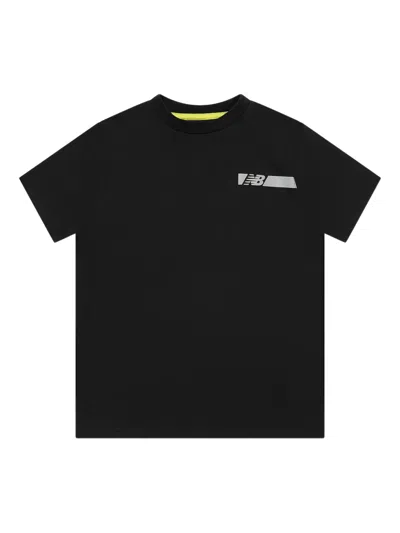 New Balance Kids' Logo-print T-shirt In Black