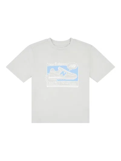New Balance Kids' Logo-print T-shirt In Grey