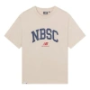 New Balance Logo Print Tee 'beige Blue' In Neutral