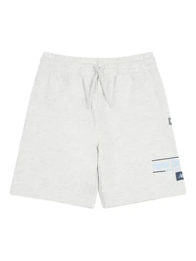 New Balance Kids' Logo-print Track Shorts In Grey