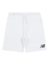 New Balance Logo-print Track Shorts In White